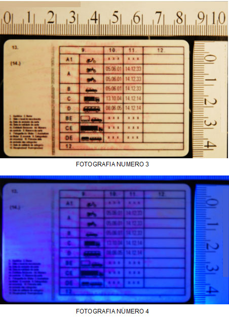 Cotejo luz visible vs luz UV
